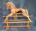 naturak oak rocking horse on safety stand